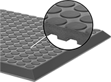 Image of Product. Front orientation. CrossSection, ZoomedIn view. Contains Annotated, Border. Floor Mats. Clean Room Static-Control Floor Mats, Style B.