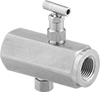 Image of Product. Locking T-Handle. Front orientation. Flow-Adjustment Valves. Threaded Precision Flow-Adjustment Valves, NPTF Thread, Female, 316 Stainless Steel Body with Locking T-Handle and Internal Check Valve.