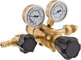 Image of Product. Swagelok® Female Outlet × NGO Male Inlet (Brass). Front orientation. Pressure-Regulating Valves. High-Purity Tank-Mount Pressure-Regulating Valves for Inert Gas, Female Outlet, Male Inlet, Brass Body.