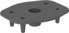 Image of Product. For SAE Flanges. Front orientation. Protective Caps. Snap-On Caps for Pipe Flanges, Polyethylene, For SAE Flanges.