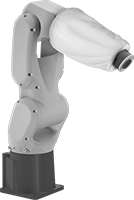 Image of ProductInUse. Upper Arm. Front orientation. Robot Arm Covers. Paint-Absorbing Robot Arm Covers, Covers Upper Robot Arm.