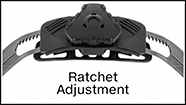Image of Specification. Front orientation. ZoomedIn view. Contains Annotated, Border. Ratchet Adjustment. Hard Hats with Clear Brim.