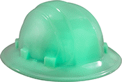Image of Product. Front orientation. Hard Hats. Glow-in-the-Dark Hard Hats, Full Brim—Class E.