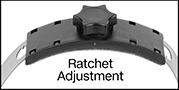 Image of Product. Back orientation. ZoomedIn view. Contains Inset, Border. Ratchet Adjustment. Glow-in-the-Dark Hard Hats.
