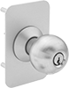 Image of Product. Front orientation. Door Handles and Knobs. Push Bars, Key Locking Knob.