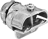 Image of Product. Screw-Clamp × Threaded. Front orientation. Conduit and Fittings. Flexible Metal (FMC) Conduit and Fittings, Wye, Connector Fitting, Screw-Clamp Conduit Connection × Threaded Knockout Connection.