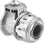 Image of Product. Screw-Clamp × Snap-In. Front orientation. Conduit and Fittings. Flexible Metal (FMC) Conduit and Fittings, Connector Fitting, Straight, Screw-Clamp Conduit Connection × Snap-In Knockout Connection.