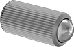 Image of Product. Front orientation. Spring Plungers. Press-Fit Ball-Nose Spring Plungers, Flush Profile, Knurled Body.