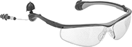 Image of Product. Front orientation. Safety Glasses. Wraparound Safety Glasses with Earplugs, Style B.