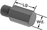 Image of Product. Front orientation. Contains Annotated. Locating and Support Buttons. Threaded Locating and Support Buttons.