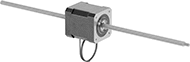 Image of Product. Front orientation. Stepper Motors. Stepper Motors with Linear Actuation, Pass-Through Lead Screw.