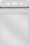 Image of Product. Front orientation. Name Badge Holders. Name Badge Sleeves , Press-to-Close Name Badge Holders, Vertical Orientation.