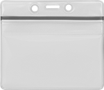 Image of Product. Front orientation. Name Badge Holders. Name Badge Sleeves , Press-to-Close Name Badge Holders, Horizontal Orientation.