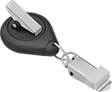 Image of Product. Front orientation. Name Badge Holders. Retractable Name Badge Lanyards , Retractable Cable with Clamp, Clip On.