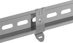 Image of ProductInUse. Single-Clip Adapters for DIN 3 Rails. Front orientation. DIN Rail Mounting Adapters. Single-Clip Adapters, For DIN 3 Rails.