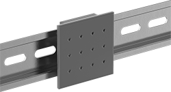 Image of ProductInUse. Panel-Clip Adapters for DIN 3 Rails. Front orientation. DIN Rail Mounting Adapters. Panel-Clip Adapters, For DIN 3 Rails.