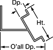 Image of Attribute. DIN 3 Rails with Angled Bracket. Front orientation. Contains Annotated. DIN Rails with Angled Bracket, DIN 3.