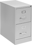 Image of Product. Stationary with 2 Drawers. Front orientation. File Cabinets. Vertical File Cabinets, Stationary with 2 Drawers.