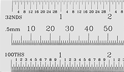 Image of Product. Front orientation. ZoomedIn view. Rulers. See-Through Rulers, Style D.