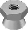 Image of Product. Front orientation. Tamper-Resistant Nuts. Breakaway, Zinc.