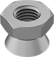 Image of Product. Front orientation. Tamper-Resistant Nuts. Breakaway, Zinc-Plated Alloy Steel.