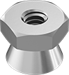 Image of Product. Front orientation. Tamper-Resistant Nuts. Breakaway, 18-8 Stainless Steel.