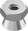 Image of Product. Front orientation. Tamper-Resistant Nuts. Breakaway, Aluminum.