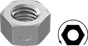 Image of Product. Front orientation. Contains Annotated, MultipleImages. Locknuts. Left-Hand-Thread Center-Lock Distorted-Thread Locknuts.