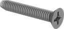 Image of Product. Front orientation. Tapping Screws. Steel Phillips Flat Head Thread-Cutting Screws.