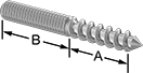 Image of Product. Front orientation. Contains Annotated. Studs. Thread-Mount Studs for Wood.