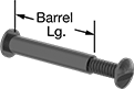 Image of Product. Front orientation. Contains Annotated. Binding Barrels. Plastic Press-Fit Binding Barrels and Screws, Black.