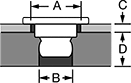 Image of Attribute. Front orientation. Contains Annotated. Low-Profile Captive Pins.