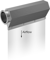 Image of ProductInUse. Front orientation. Contains Annotated. Air Knives. Sanitary Air Knives for Blowers.