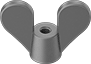 Image of Product. Front orientation. Thumb Nuts. Wing Nuts, Style 9.