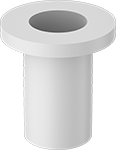 Image of Product. Front orientation. Insulating Washers. Insulating Sleeve Washers, Flat Edge.