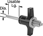 Image of Product. Front orientation. Contains Annotated. Quick-Release Pins. Adjustable-Length Locking Quick-Release Pins.