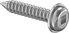 Square-Drive Flanged Extra-Wide Rounded Head Screws for Sheet Metal