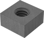 Image of Product. Front orientation. Square Nuts. Ultra-High-Temperature Carbon Fiber Square Nuts.