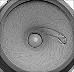 Image of ProductInUse. Shown in Use Inside the Bowl. Top orientation. ZoomedIn view. Tumblers. Ultra-Fast-Polish Centrifugal Tumblers.