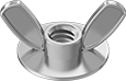 Image of Product. Front orientation. Thumb Nuts. Flanged Wing Nuts.