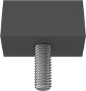 Image of Product. Front orientation. Bumpers. Threaded-Stud Bumpers, Style 7.