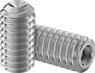 Image of Product. Front orientation. Set Screws. Nickel Cup-Tip Set Screws.