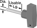 Image of Product. Front orientation. Contains Annotated. Quick-Release Pins. T-Handle Quick-Release Pins, Plastic Handle.