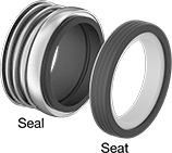 Image of Product. Front orientation. Exploded view. Contains Annotated. Shaft Seals. Mechanical Pump Shaft Seals.