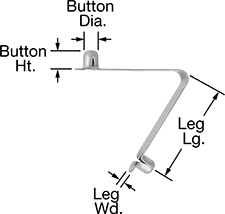Image of Attribute. Front orientation. Contains Annotated. Spring Button Clips for Telescoping Tubing, Double-Button Straight Leg—Opposite Side.
