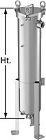 Image of Product. Style B (304 Stainless Steel). Front orientation. Contains Annotated. Filter Bag Housings. Stainless Steel Filter Bag Housings, Style B—304 Stainless Steel Housings with Eyebolt Cover.