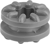 Image of Product. Front orientation. Vibration-Damping Mounts. Ribbed Vibration-Damping Grommets, Style 1.