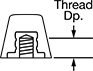 Image of Attribute. Front orientation. CrossSection view. Contains Annotated. Load-Rated Reinforced Threaded-Hole Bumpers, Style 4.