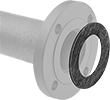Image of ProductInUse. Front orientation. Pipe Gaskets. High-Temperature Graphite Pipe Gaskets.