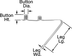 Image of Attribute. Front orientation. Spring Button Clips for Telescoping Tubing, Double-Button Straight Leg—Same Side.